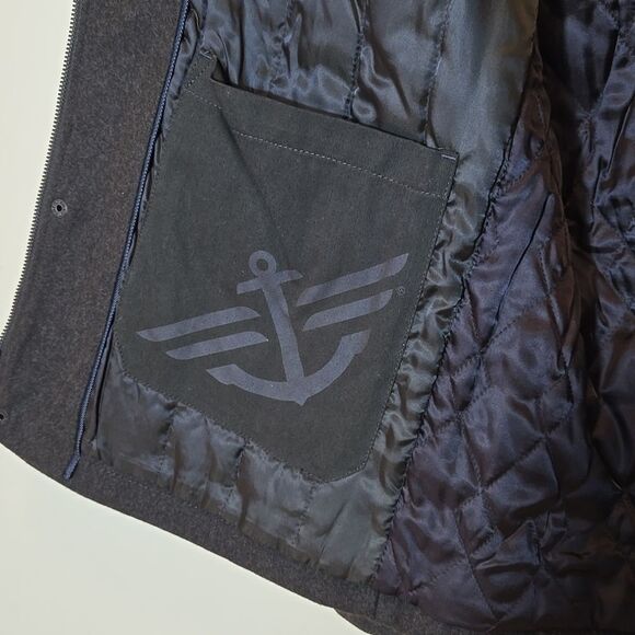 Dockers Wool Military Style Jacket Men's Medium Olive Green Winter Chore Utility - Picture 10 of 16